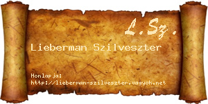 Lieberman Szilveszter névjegykártya